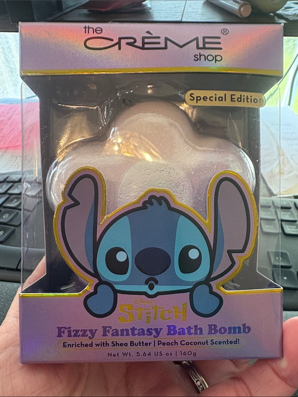 The Crème Shop Disney Stitch Peach Coconut Fizzy Fantasy Bath Bomb - Pink